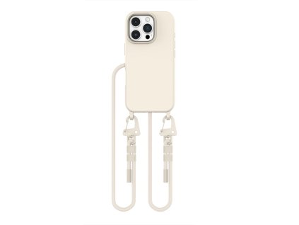 Kryt se šňůrkou na iPhone 16 Pro - Tech-Protect, Magnecklace MagSafe Cosmic Latte