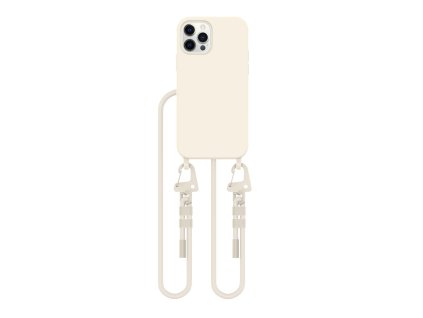 Kryt se šňůrkou na iPhone 12 / 12 Pro - Tech-Protect, Magnecklace MagSafe Cosmic Latte