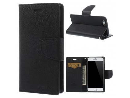 Pouzdro / kryt pro Apple iPhone 6 / 6S - Mercury, Fancy Diary Black/Black