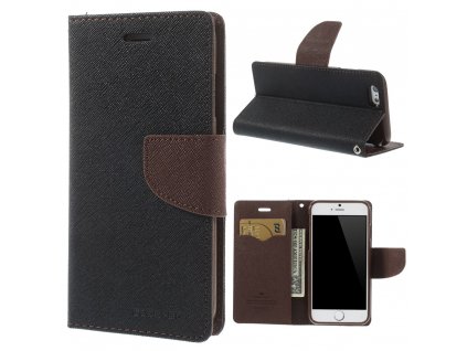 Pouzdro / kryt pro Apple iPhone 6 / 6S - Mercury, Fancy Diary Black/Brown