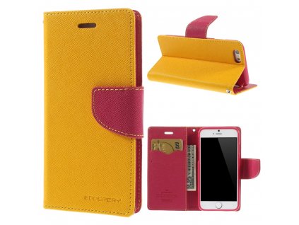 Pouzdro / kryt pro Apple iPhone 6 / 6S - Mercury, Fancy Diary Yellow/Hotpink