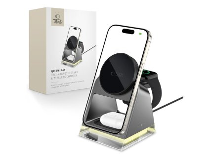 Bezdrátová nabíječka pro iPhone, AirPods a Apple Watch - Tech-Protect, QI15W-A43 MagSafe Black