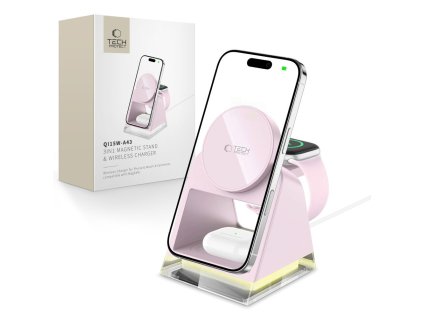 Bezdrátová nabíječka pro iPhone, AirPods a Apple Watch - Tech-Protect, QI15W-A43 MagSafe Pink