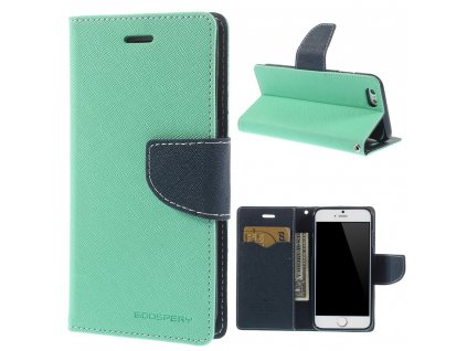 Pouzdro / kryt pro Apple iPhone 6 / 6S - Mercury, Fancy Diary Mint/Navy