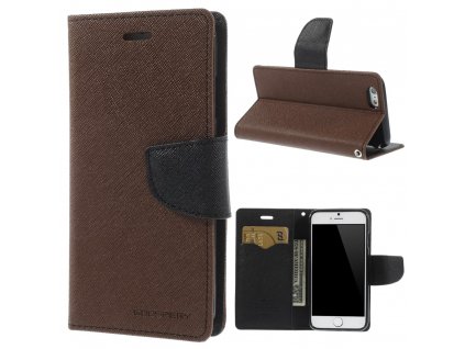 Pouzdro / kryt pro Apple iPhone 6 / 6S - Mercury, Fancy Diary Brown/Black