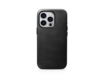 Kožený obal na iPhone 15 Pro MAX - iCarer, OilWax MagSafe Black