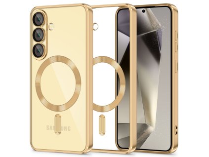 Ochranný kryt na Samsung Galaxy S25 - Tech-Protect, MagFlex MagSafe Shiny Gold