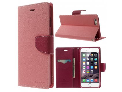 Pouzdro / kryt pro Apple iPhone 6 Plus / 6S Plus - Mercury, Fancy Diary PINK/HOTPINK