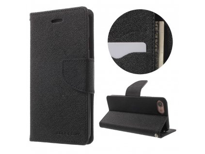 Pouzdro / kryt pro iPhone 7 / 8 - Mercury, Fancy Diary BLACK/BLACK