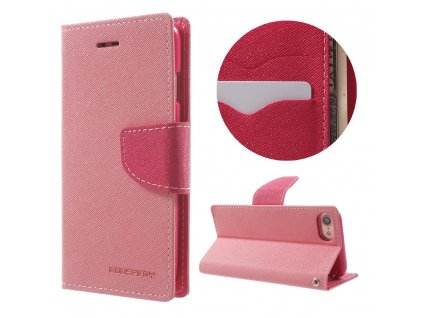 Pouzdro / kryt pro iPhone 7 / 8 - Mercury, Fancy Diary PINK/HOTPINK