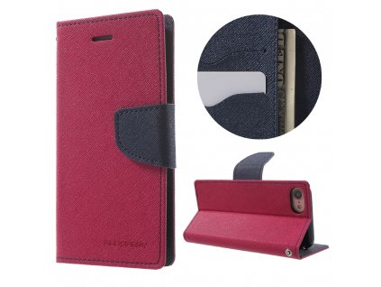 Pouzdro / kryt pro iPhone 7 / 8 - Mercury, Fancy Diary HOTPINK/NAVY