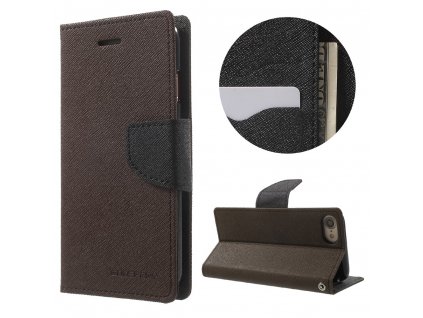 Pouzdro / kryt pro iPhone 7 / 8 - Mercury, Fancy Diary BROWN/BLACK