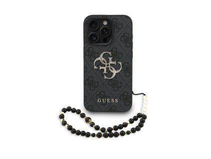 Ochranný kryt na iPhone 15 Pro MAX - Guess, 4G Metal Logo Strap Black
