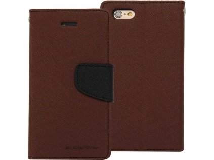 Pouzdro / kryt pro iPhone 7 Plus / 8 Plus - Mercury, Fancy Diary BROWN/BLACK