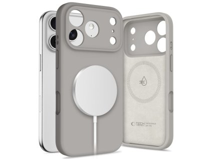 Ochranný kryt na iPhone 17 Pro MAX - Tech-Protect, Silicone MagSafe Stone Gray