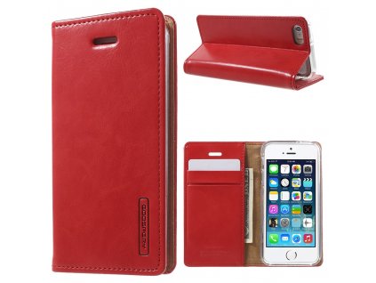 Pouzdro / kryt pro Apple iPhone 5 / 5S / SE - Mercury, Bluemoon Flip Red