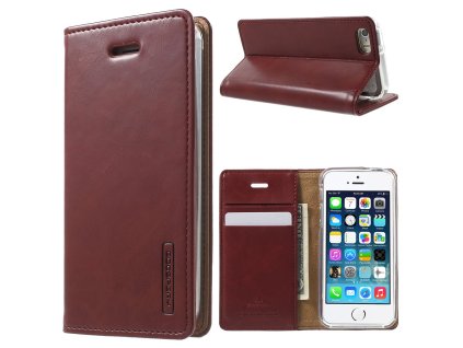 Pouzdro / kryt pro Apple iPhone 5 / 5S / SE - Mercury, Bluemoon Flip Wine