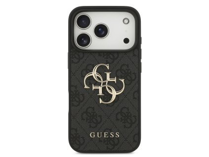 Ochranný kryt na iPhone 17 Pro - Guess, 4G Metal Logo Gray
