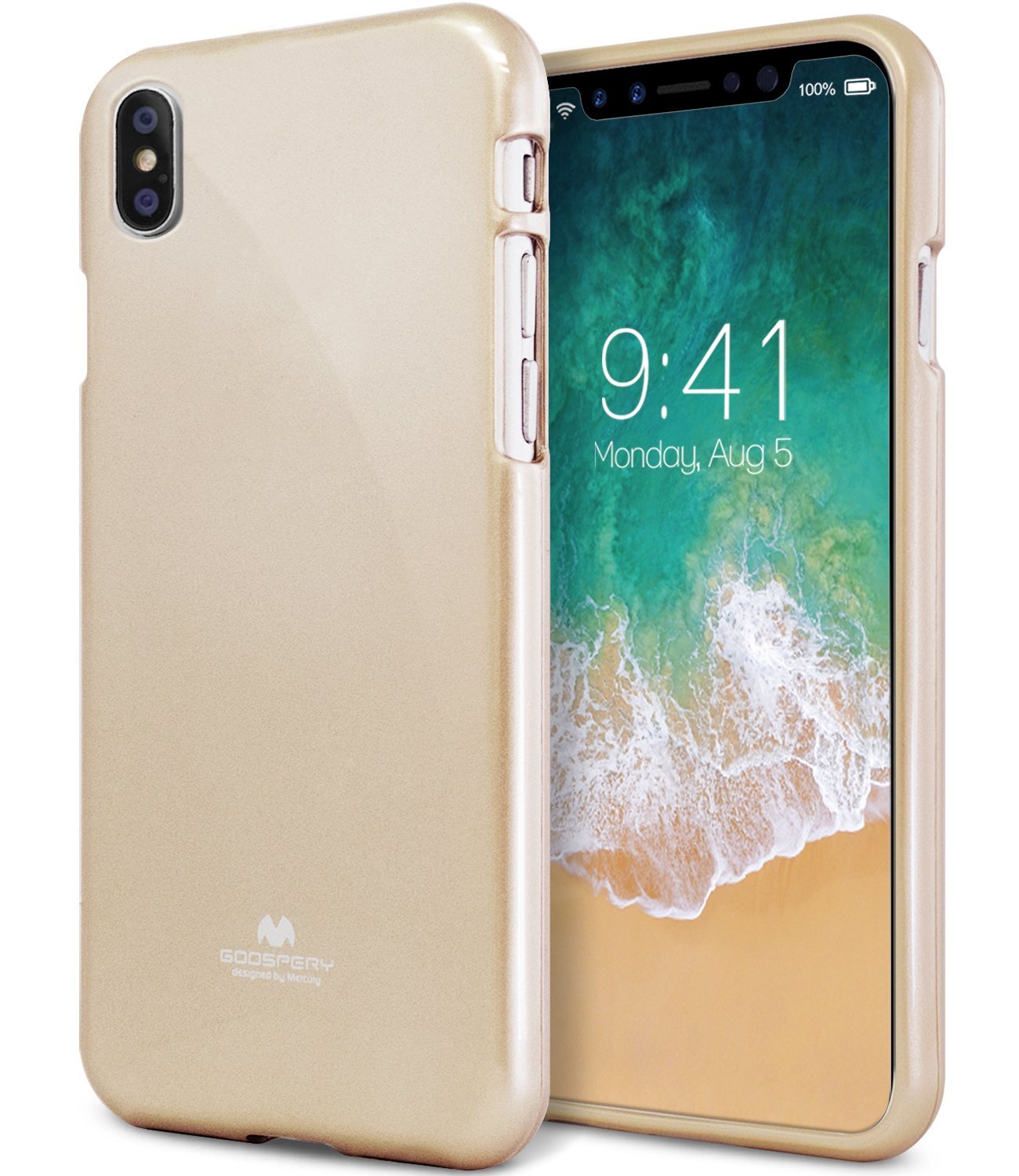 Ochranný kryt pro iPhone XS / X - Mercury, Jelly Case Gold