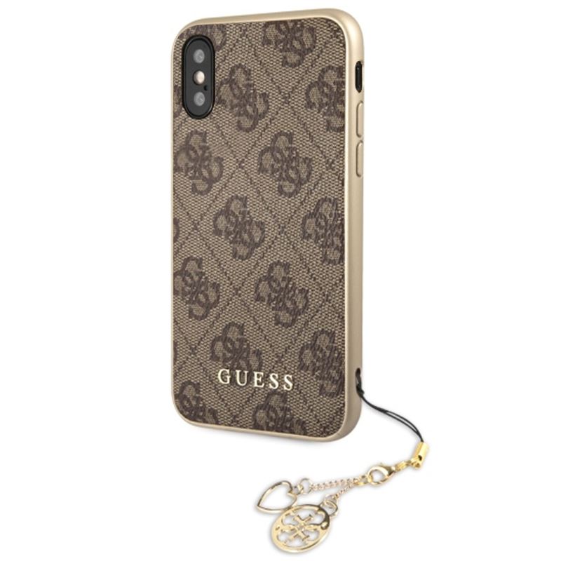 Ochranný kryt pro iPhone XS / X - Guess, Charms 4G Back Brown