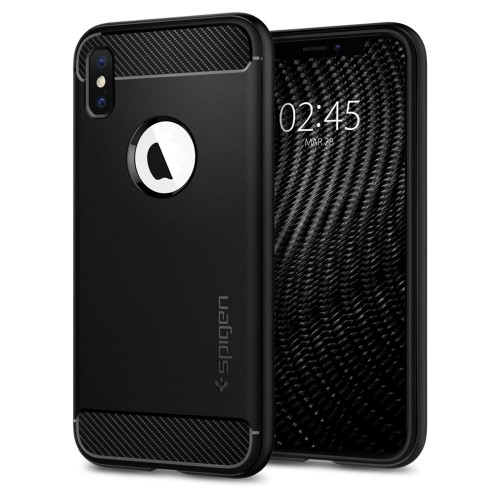 Ochranný kryt pro iPhone XS / X - Spigen, Rugged Armor Black