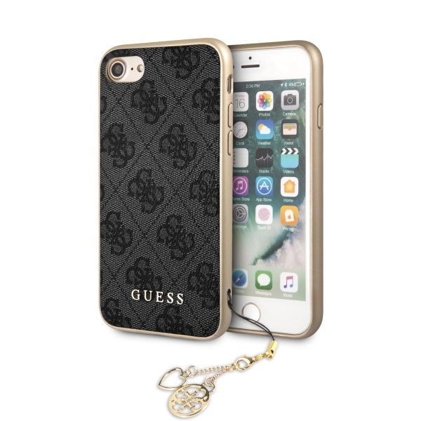 Ochranný kryt pro iPhone 7 / 8 / SE (2020/2022) - Guess, Charms 4G Back Gray