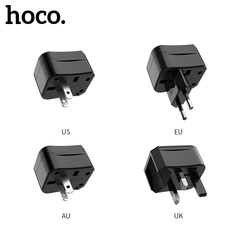 Cestovní adaptér / redukce do zásuvky (UK, EU, AU, US) - HOCO, AC1