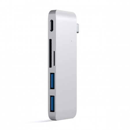 Satechi 1x USB-C + 1x micro/SD + 2x USB-A stříbrná ST-TCUPS