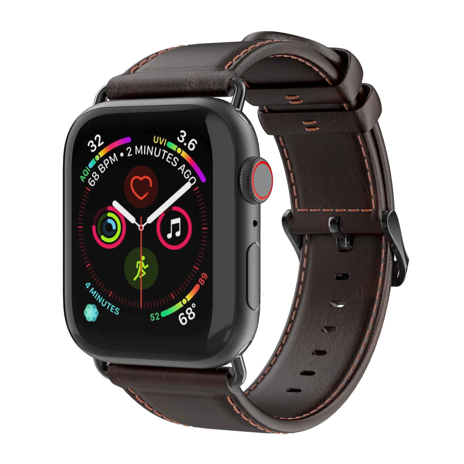 Kožený pásek / řemínek pro Apple Watch 42mm / 44mm / 45mm / 49mm - DuxDucis, Business Coffee