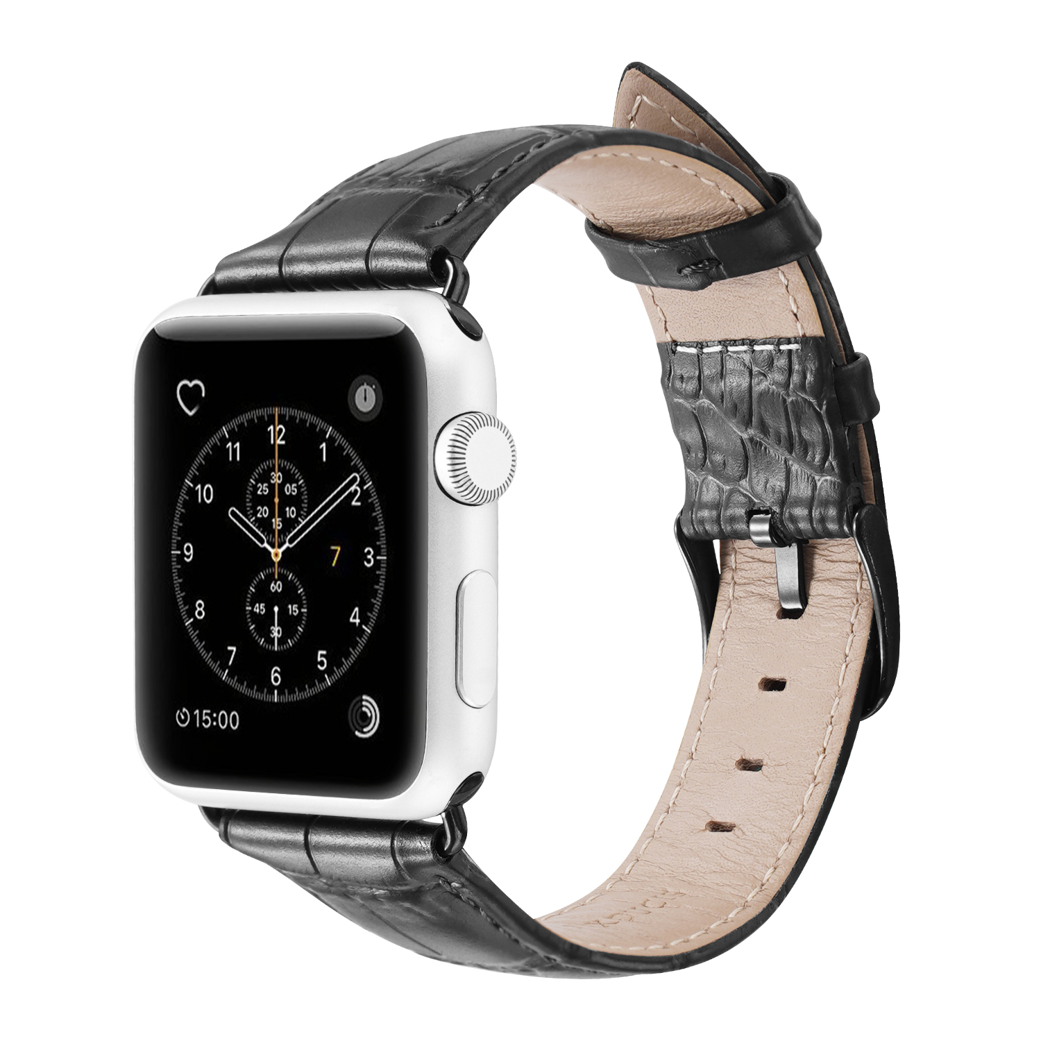 Kožený pásek / řemínek pro Apple Watch 42mm / 44mm / 45mm / 49mm - DuxDucis, Luxury Black