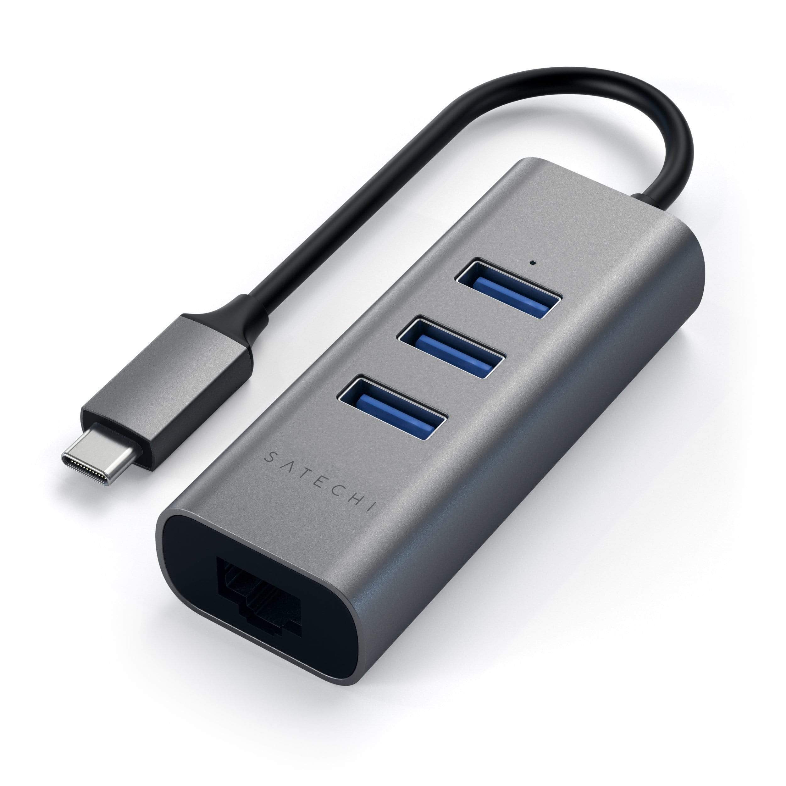 Redukce / adaptér - Satechi, Aluminium USB-C Hub (3x USB 3.0,Ethernet) Gray
