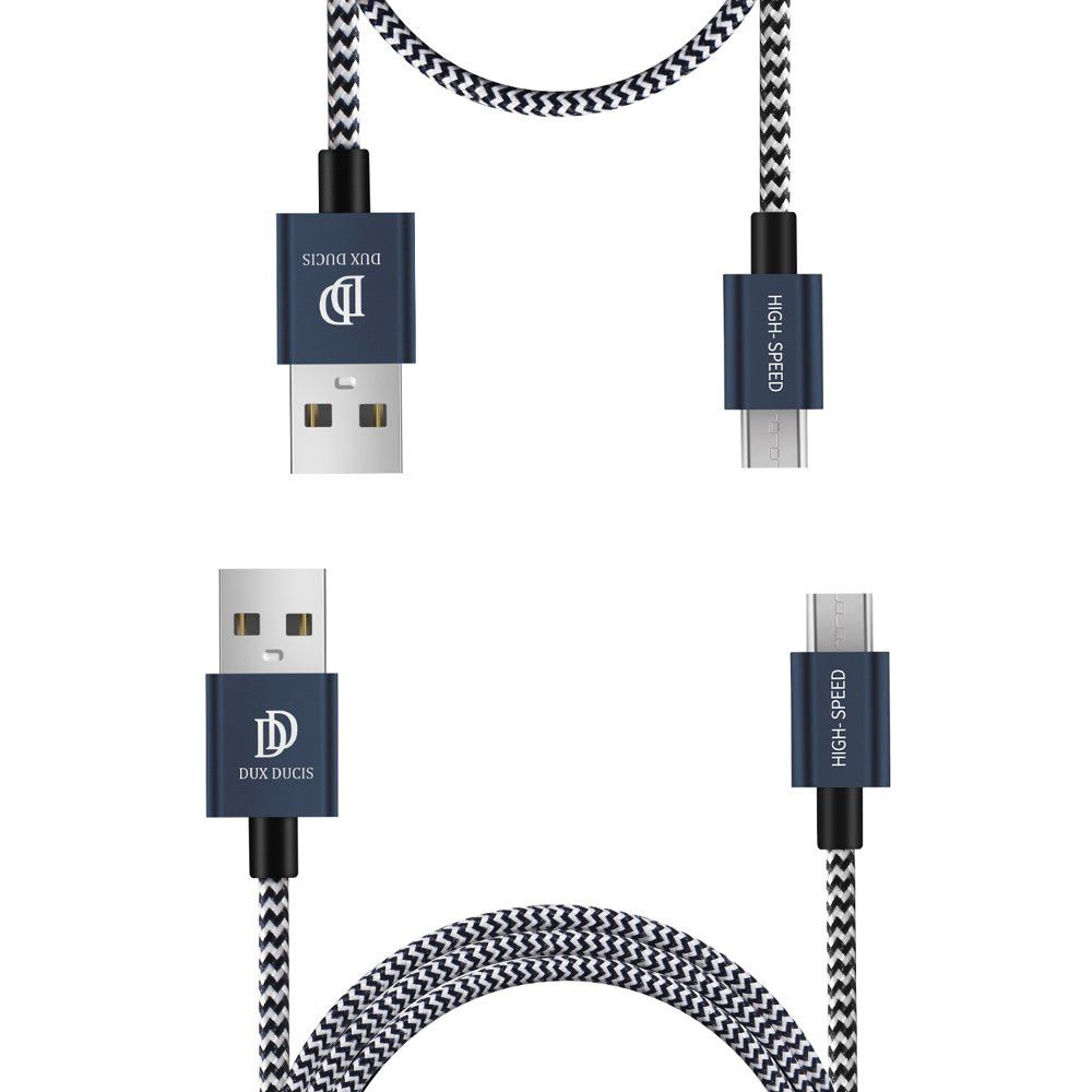 Kabel MICRO-USB - DuxDucis, 2-PACK SET (100cm+20cm) Blue