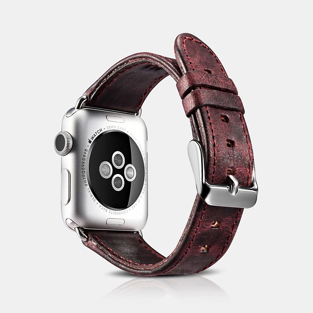 Řemínek pro Apple Watch 38mm / 40mm / 41mm - iCarer, Classic Wine