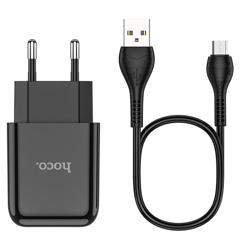 Nabíjecí AC adaptér do sítě - Hoco, N2 Vigour Black + MICRO-USB kabel