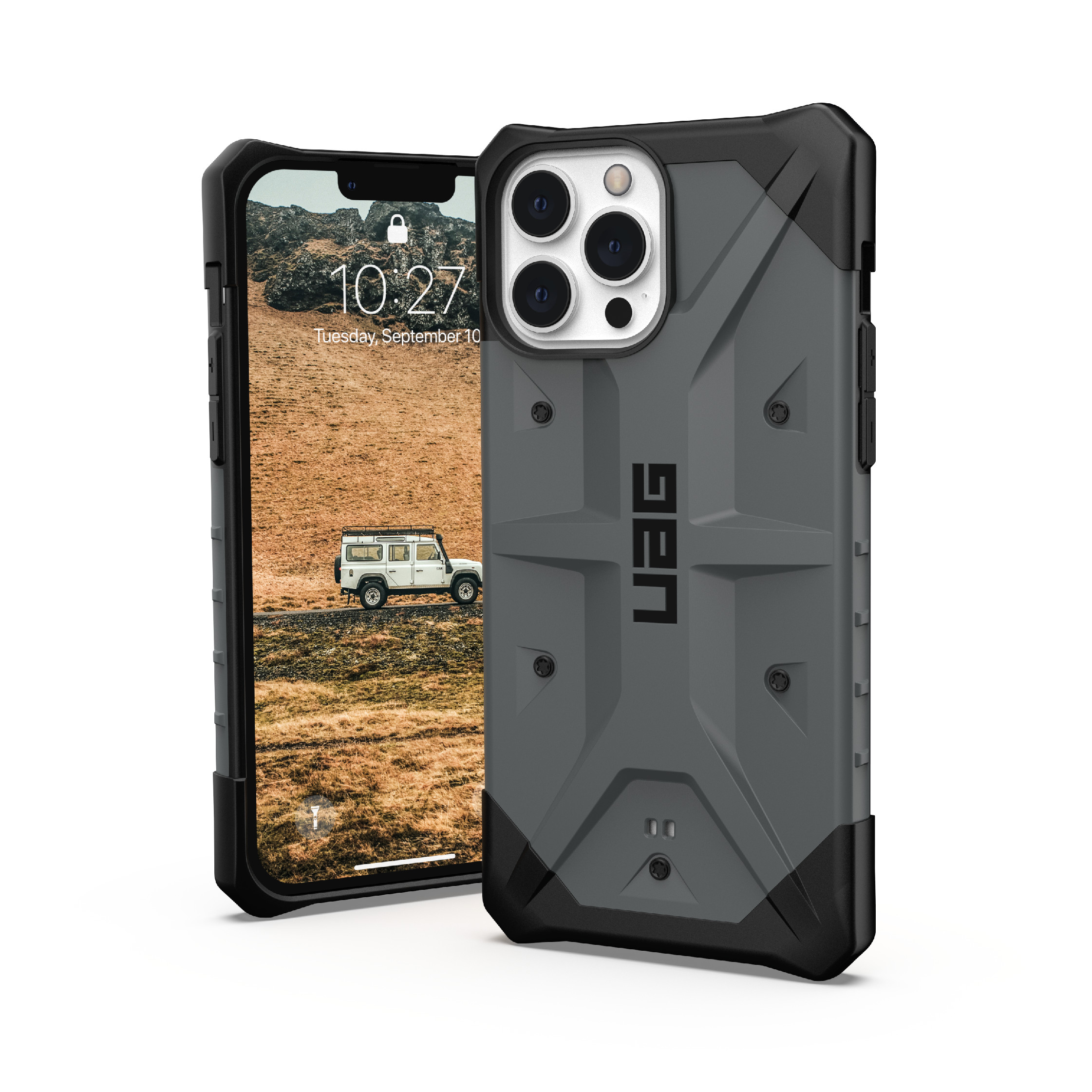 Ochranný kryt pro iPhone 13 Pro MAX - UAG, Pathfinder Silver