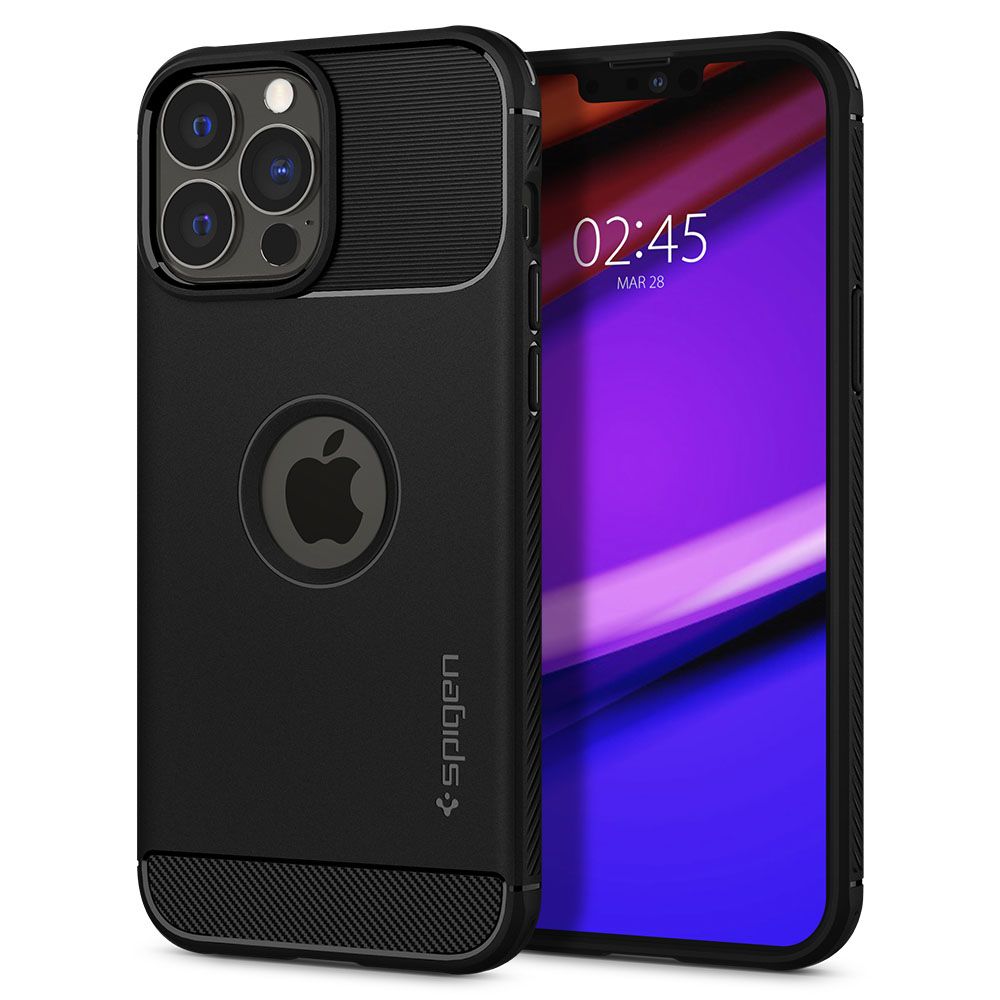 Ochranný kryt pro iPhone 13 Pro - Spigen, Rugged Armor Black