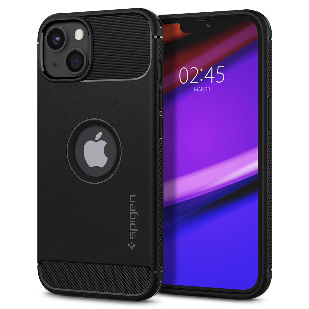 Ochranný kryt pro iPhone 13 - Spigen, Rugged Armor Black