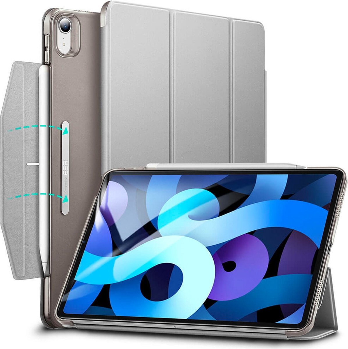 Pouzdro pro iPad Air (2022/2020) - ESR, Ascend Trifold Silver Grey