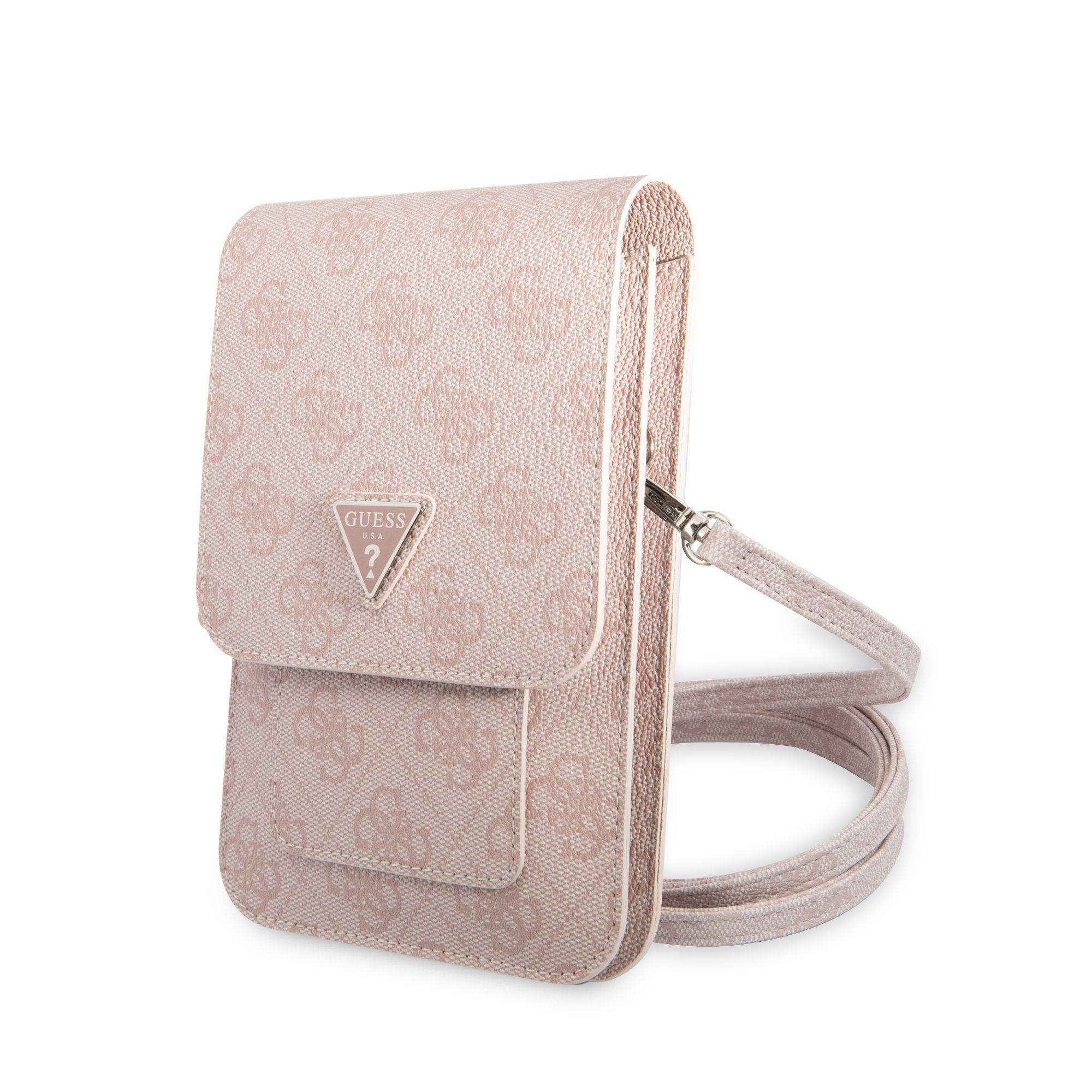 Univerzální pouzdro / taška s kapsou na mobil - Guess, 4G Triangle Logo Bag Pink