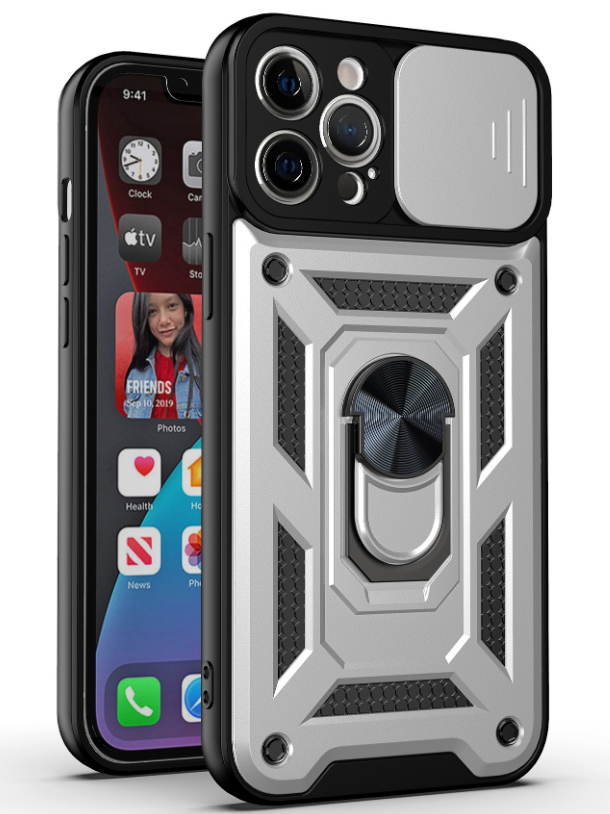 Ochranný kryt pro iPhone 13 - Mercury, Camera Slide Silver