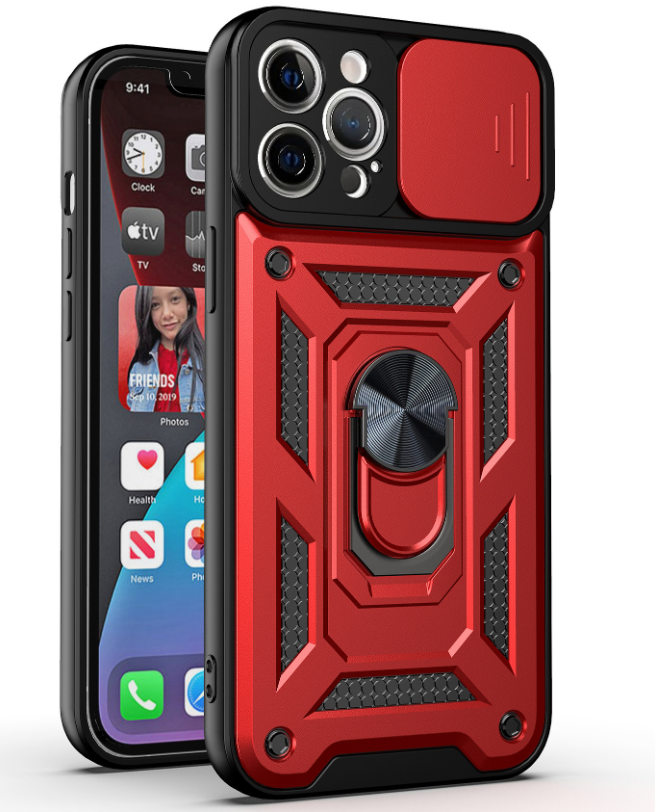 Ochranný kryt pro iPhone 12 Pro MAX - Mercury, Camera Slide Red
