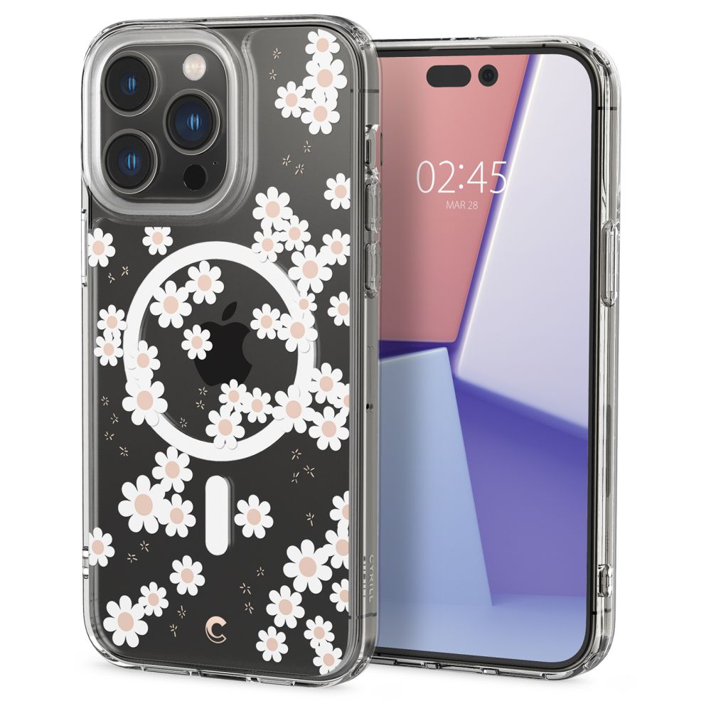 Ochranný kryt pro iPhone 14 Pro - Spigen, Cyrill Cecile Mag White Daisy