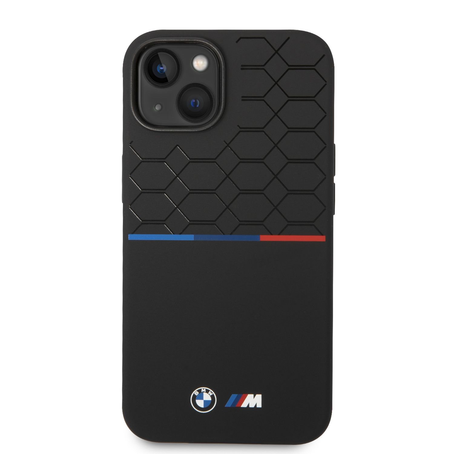 Ochranný kryt pro iPhone 14 PLUS - BMW, M Liquid Silicone Tricolor Black
