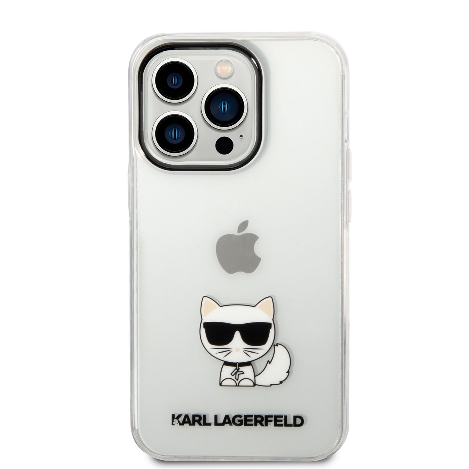 Ochranný kryt pro iPhone 14 Pro - Karl Lagerfeld, Choupette Logo Transparent