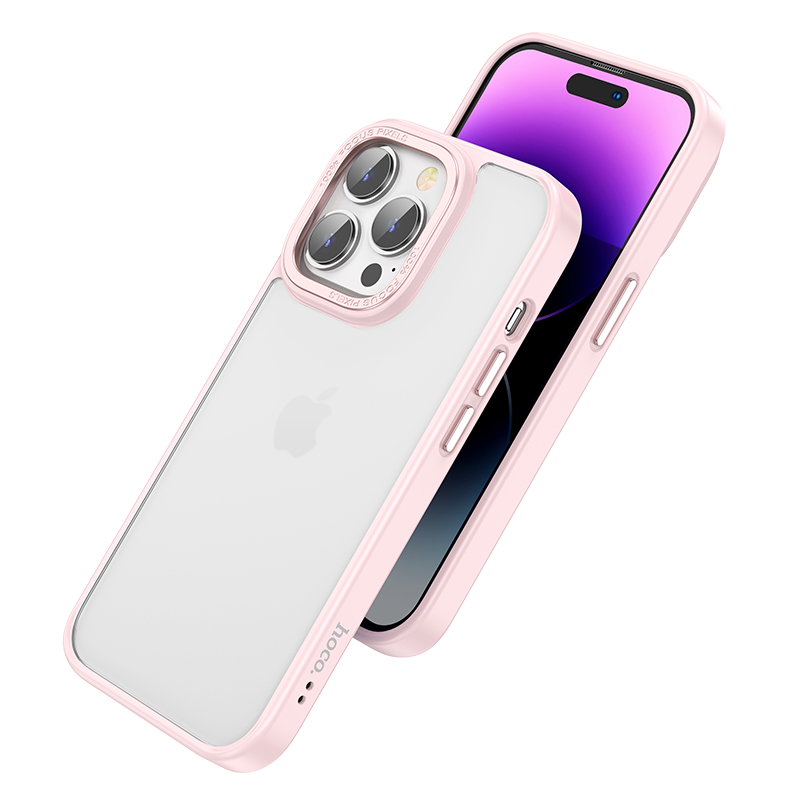 Ochranný kryt pro iPhone 14 PLUS - Hoco, GoldenShield Pink