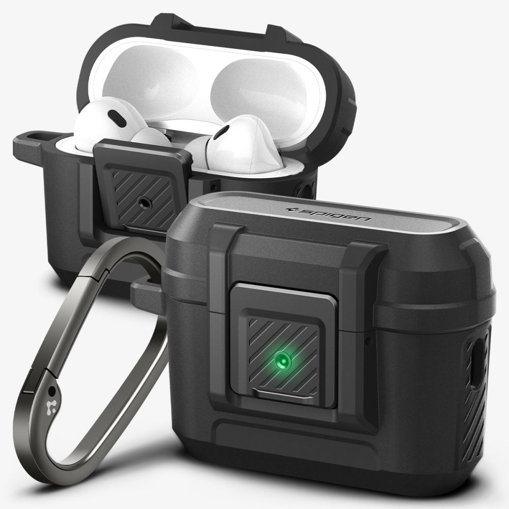 Pouzdro na sluchátka AirPods Pro - Spigen, Lock Fit Black