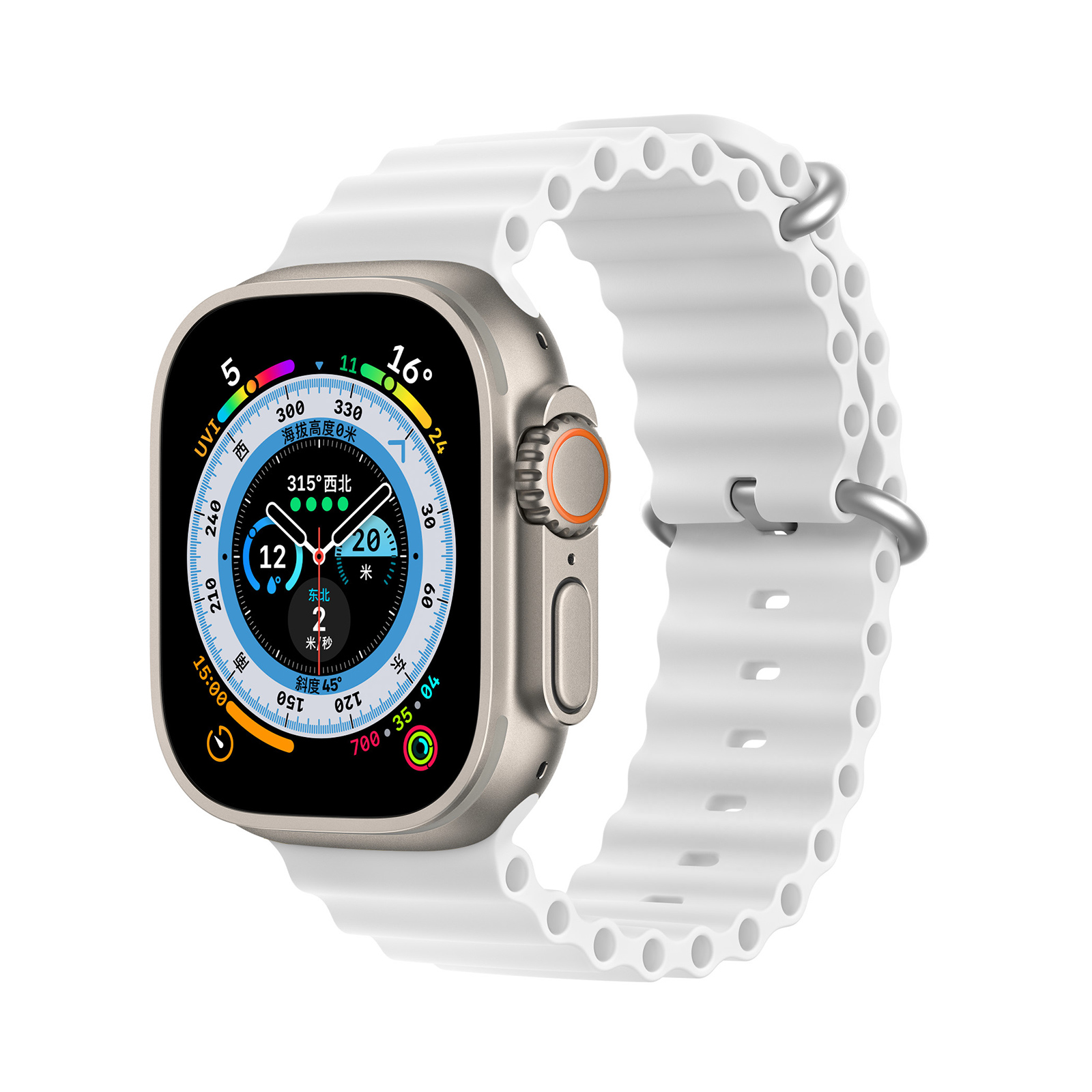 Řemínek pro Apple Watch 42mm / 44mm / 45mm / 49mm - DuxDucis, OceanWave White