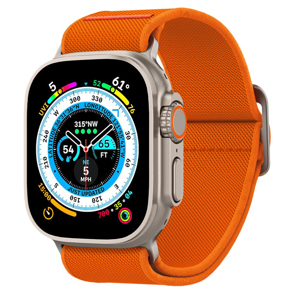 Řemínek pro Apple Watch 42mm / 44mm / 45mm / 49mm - Spigen, Fit Lite Ultra Orange