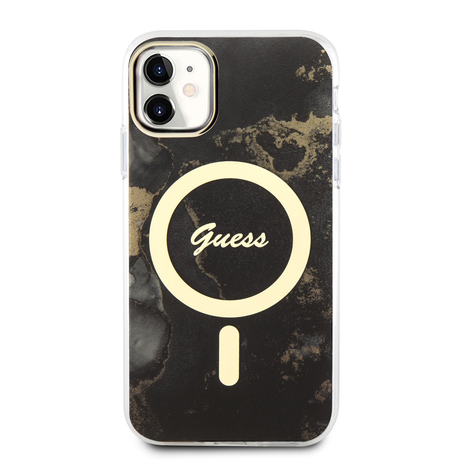 Ochranný kryt pro iPhone 11 - Guess, Marble IML MagSafe Black