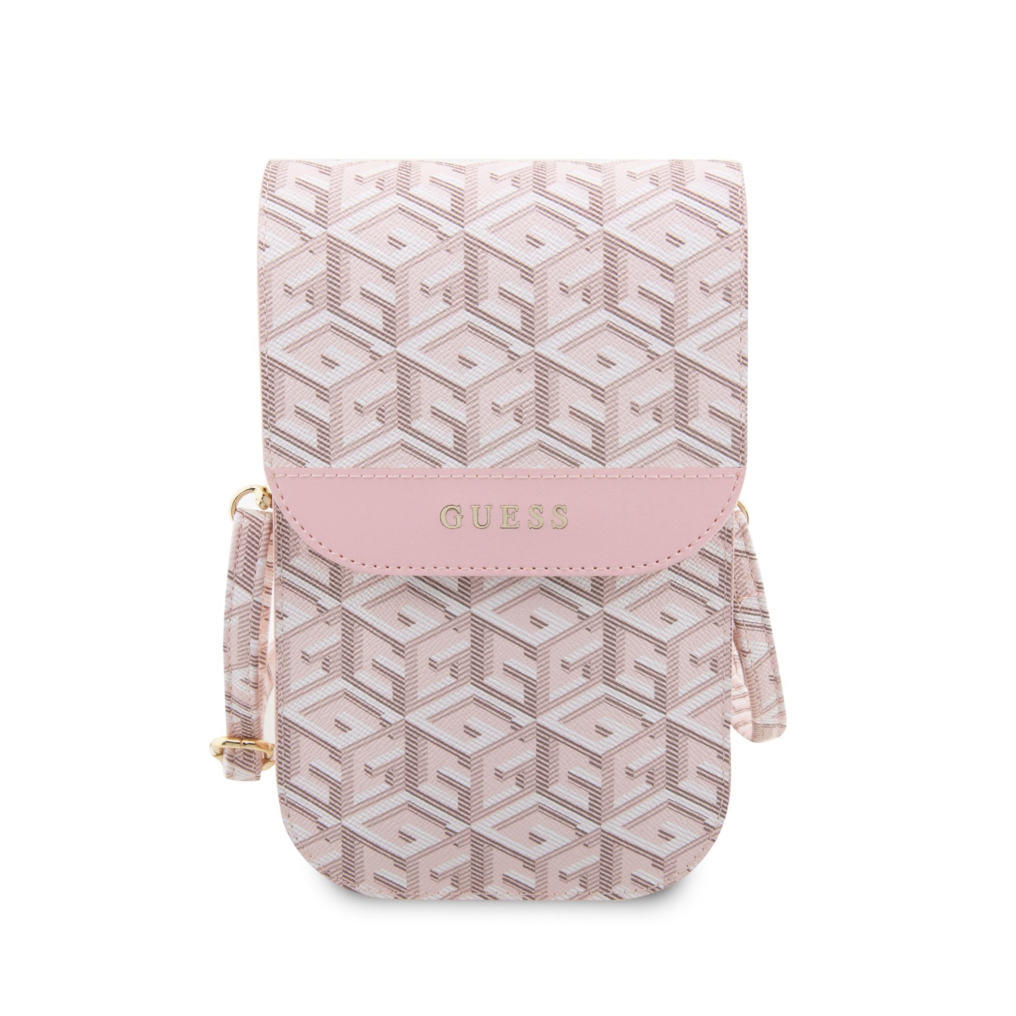 Univerzální pouzdro / taška s kapsou na mobil - Guess, G Cube Pink